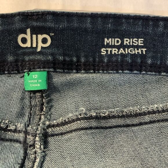 dip Mid Rise Straight Jeans Size 12 Dark Wash - Picture 5 of 6